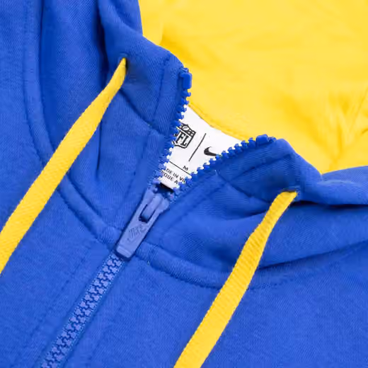 Los Angeles Rams Full-Zip Nike Club Fleece Hoodie Blue view 5