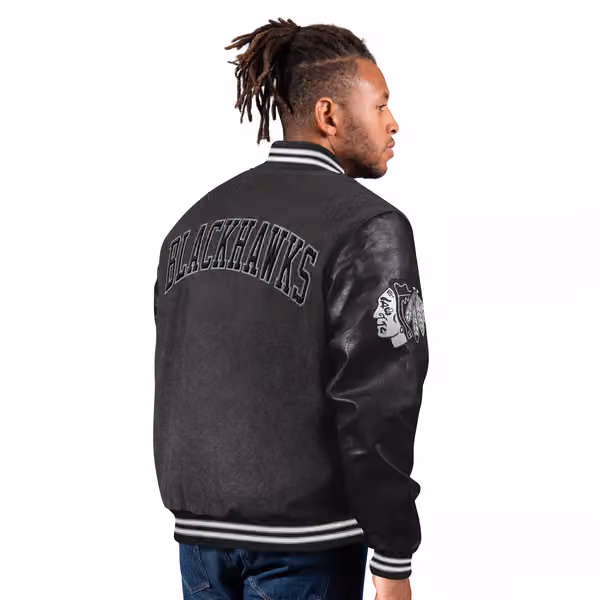 Chicago Blackhawks First Rounder Starter NHL Varsity Wool Jacket view 2