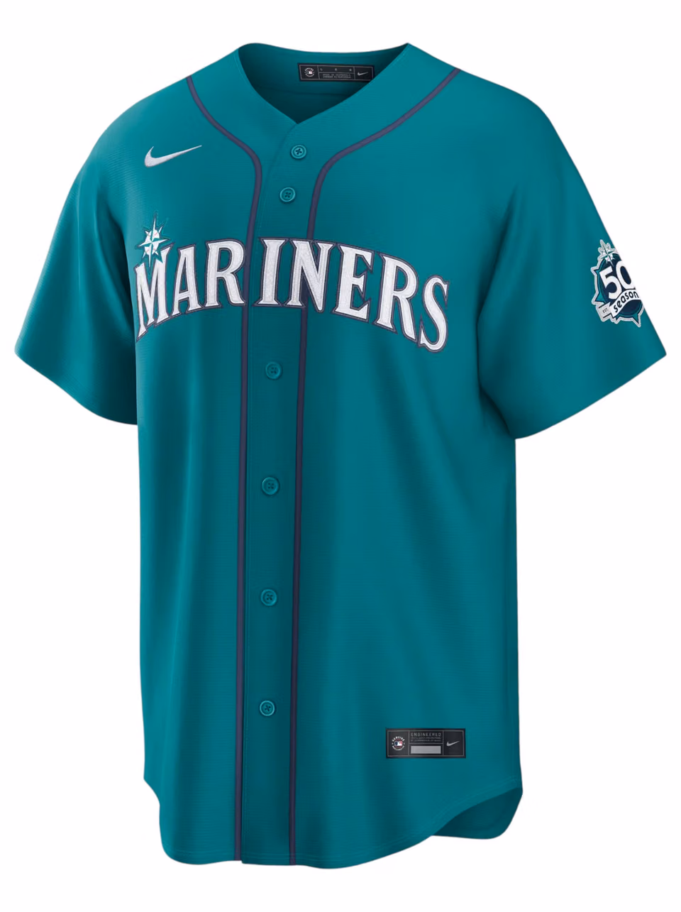 Seattle Mariners Stadium Alternate 50 Seasons MLB Jersey Teal view 1