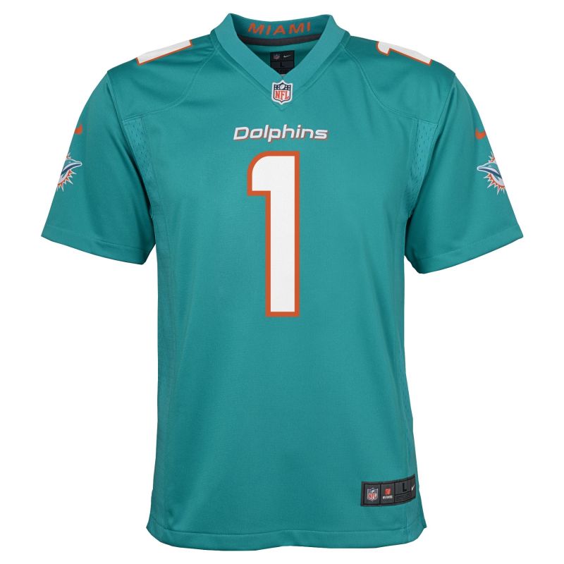 Tua Tagovailoa #1 Miami Dolphins Game NFL Jersey Aqua (YOUTH) view 2