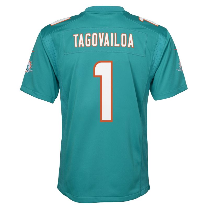 Tua Tagovailoa #1 Miami Dolphins Game NFL Jersey Aqua (YOUTH) view 3