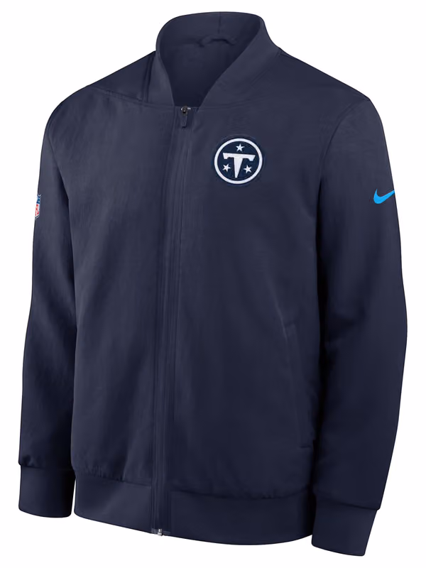 Tennessee Titans 2026 NFL Rivalries Sideline Bomber Jacket Navy view 2