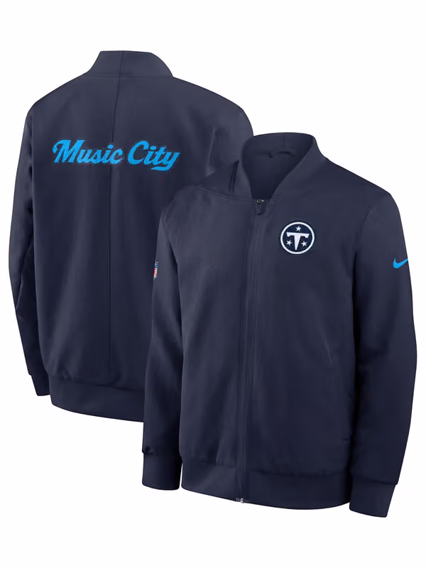 Tennessee Titans 2026 NFL Rivalries Sideline Bomber Jacket Navy view 1