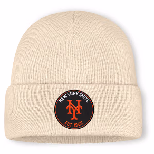 New York Mets Cooperstown MLB Beanie Knit Natural product photo
