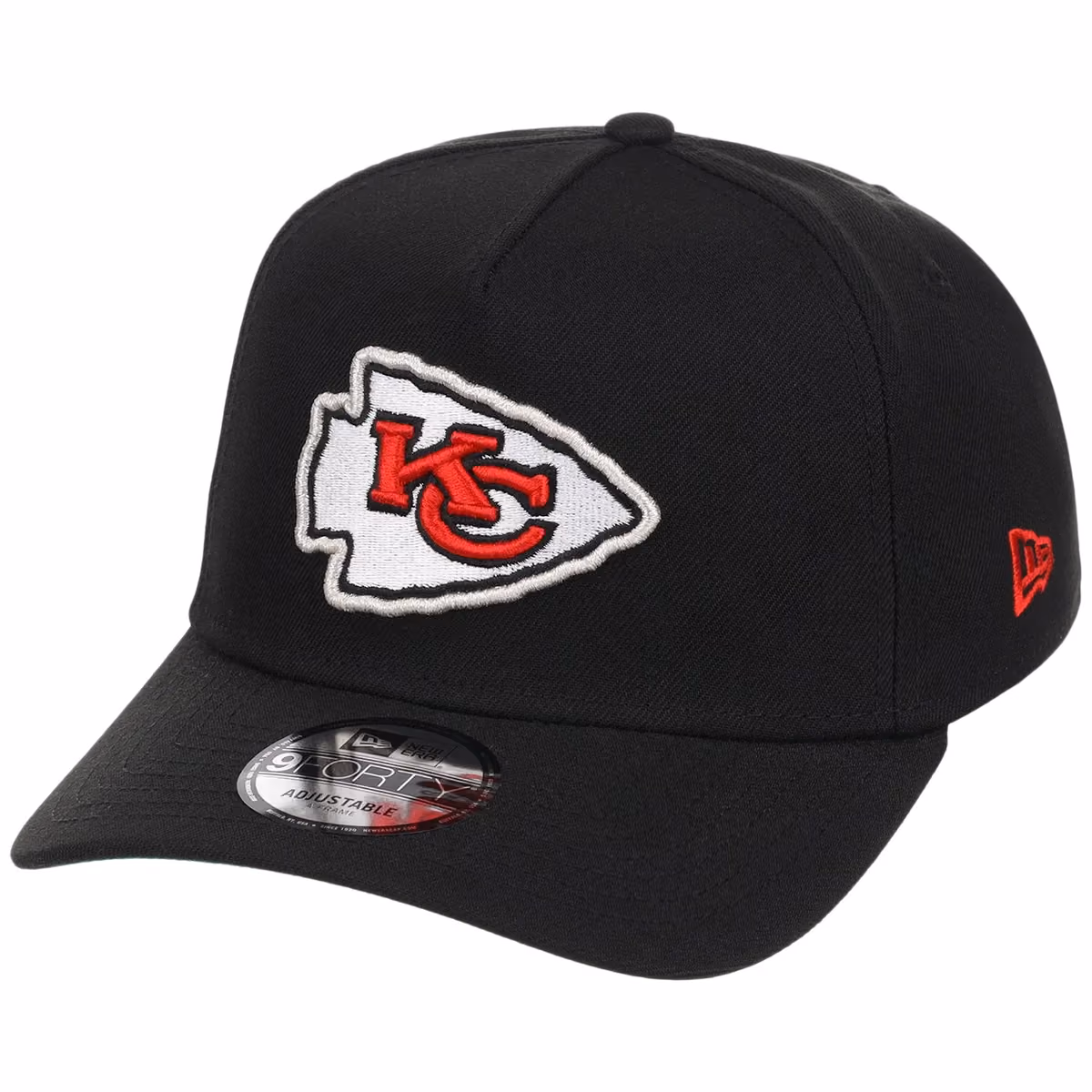 Kansas City Chiefs NFL Black Dome New Era 9FORTY A-Frame detail view