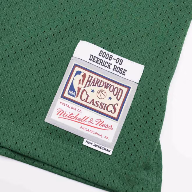 Derrick Rose #1 Chicago Bulls 2008-09 Green Week Swingman NBA Jersey view 3