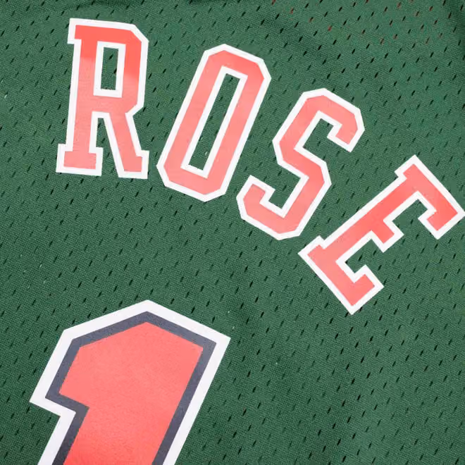 Derrick Rose #1 Chicago Bulls 2008-09 Green Week Swingman NBA Jersey view 4