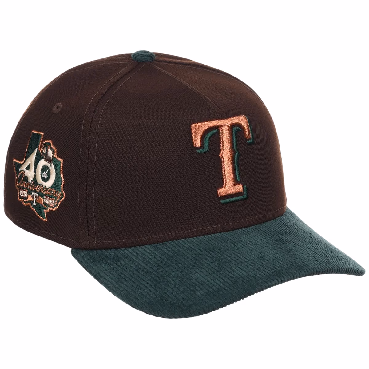 Texas Rangers MLB Forest Ember New Era 9FORTY A-Frame front view