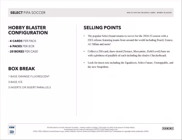2024/25 Panini Select FIFA Fußball Blaster Box view 4