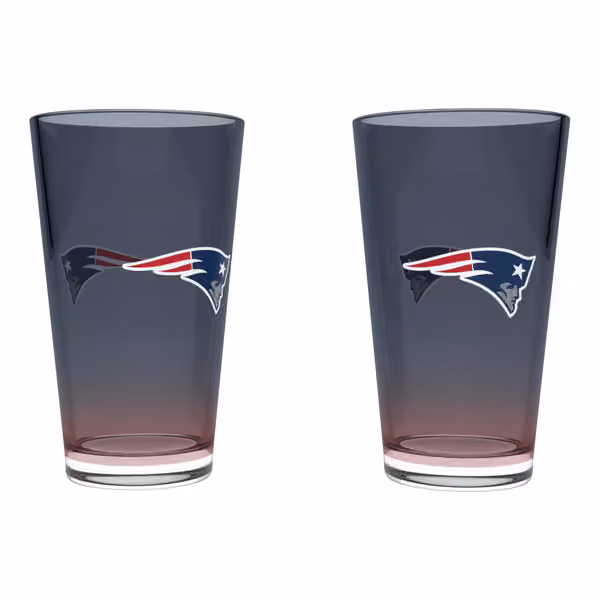 New England Patriots Team Color NFL Pint Glass Set (2-Piece) view 1