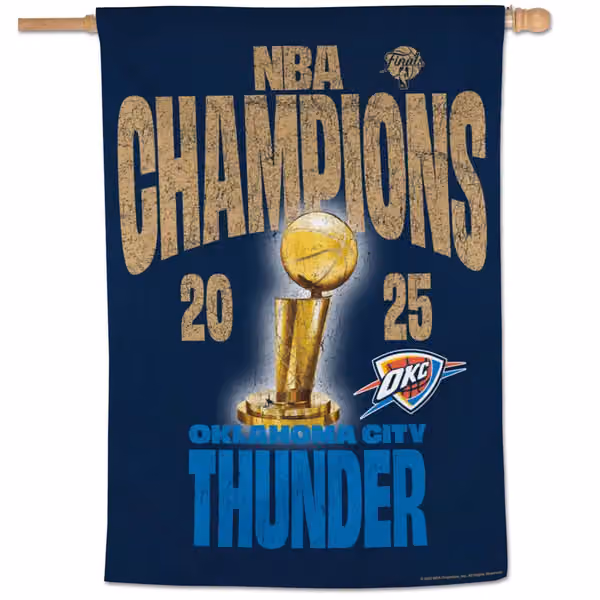 Oklahoma City Thunder 2025 NBA Champions Banner Flag view 1