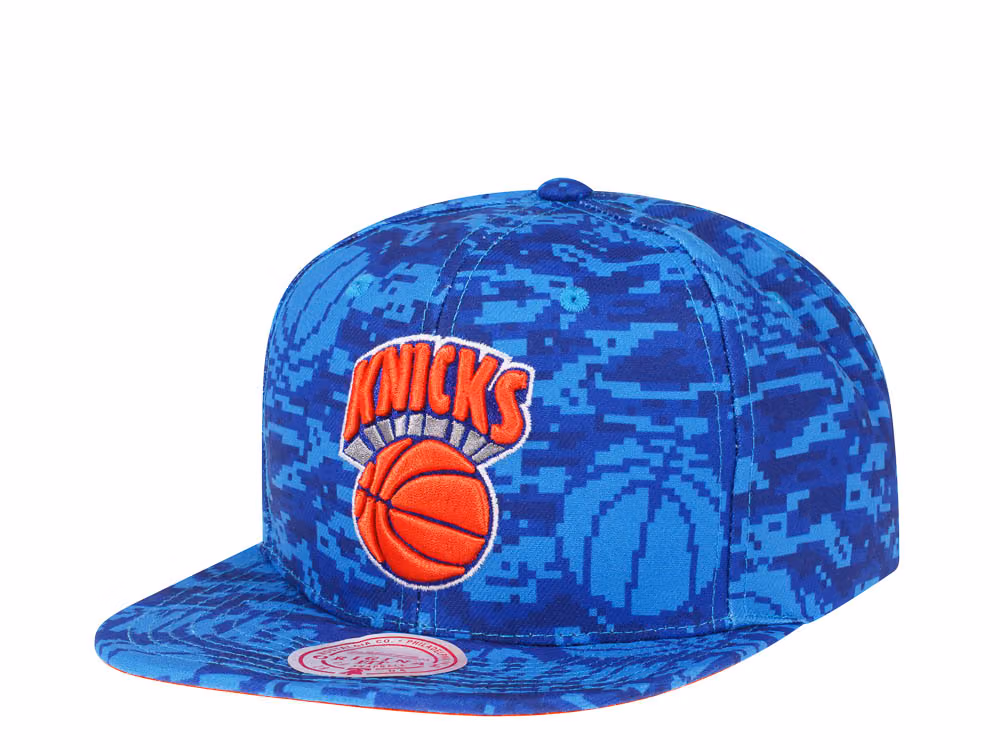 Mitchell & Ness New York Knicks NBA Team Digi Camo Hardwood Classic Snapback Hat front