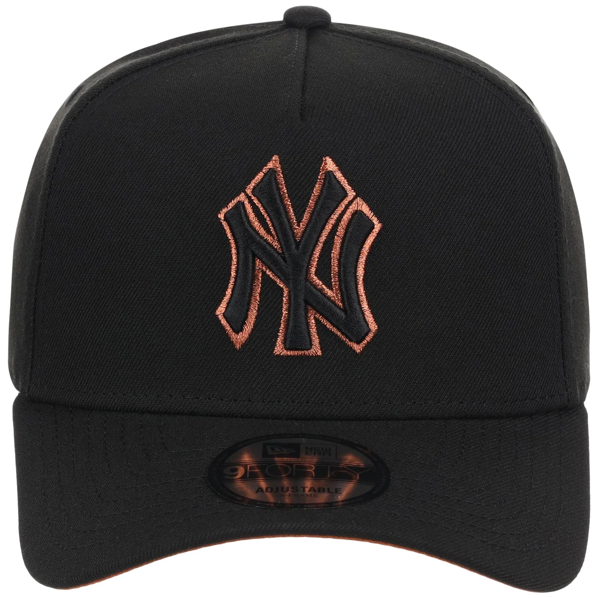 New York Yankees MLB Black x Rust FASHION CORE New Era 9FORTY A-Frame detail view