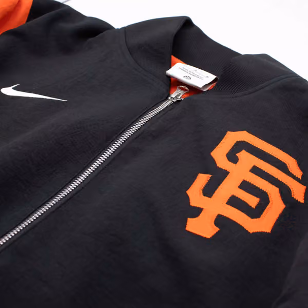 San Francisco Giants 2026 MLB Authentic Dugout Bomber Jacket Black view 4
