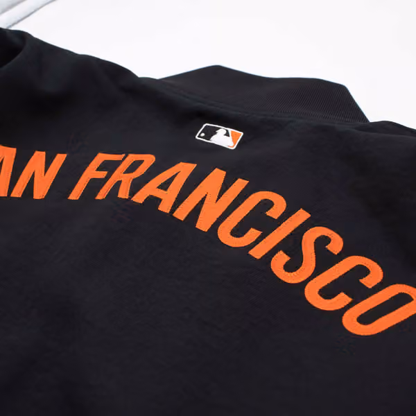 San Francisco Giants 2026 MLB Authentic Dugout Bomber Jacket Black view 7