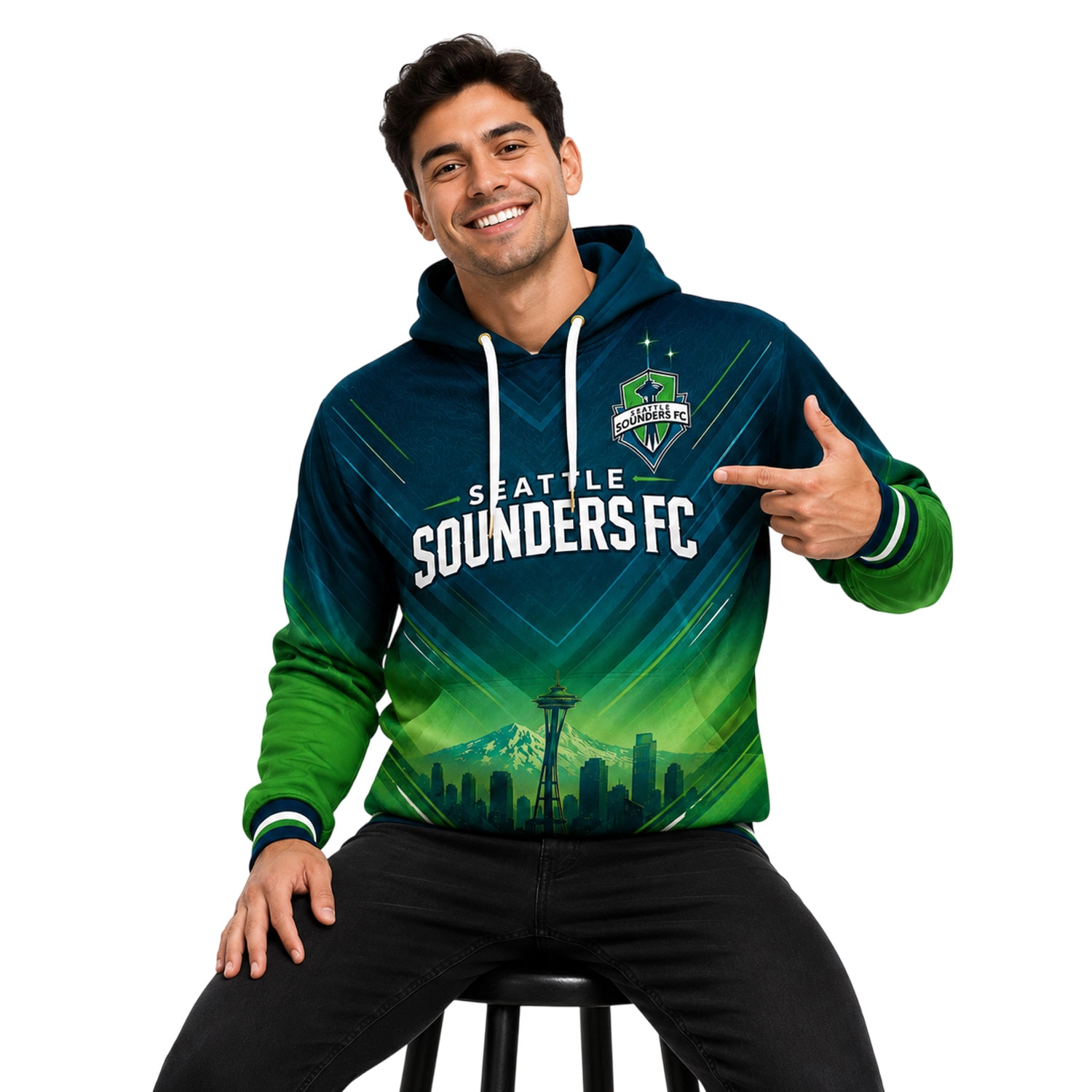 Seattle Sounders Fan Hoodie Custom Dynamic City Style