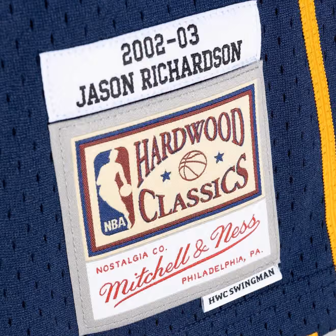Jason Richardson #23 Golden State Warriors 2002-03 Mitchell & Ness Swingman NBA Jersey Navy view 3