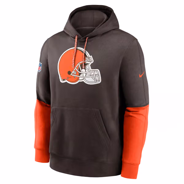 Cleveland Browns 2024 NFL Sideline Nike Club Hoodie Brown view 1