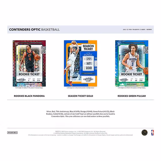 2021/22 Panini Contenders Optic NBA Basketball Hobby Box view 4