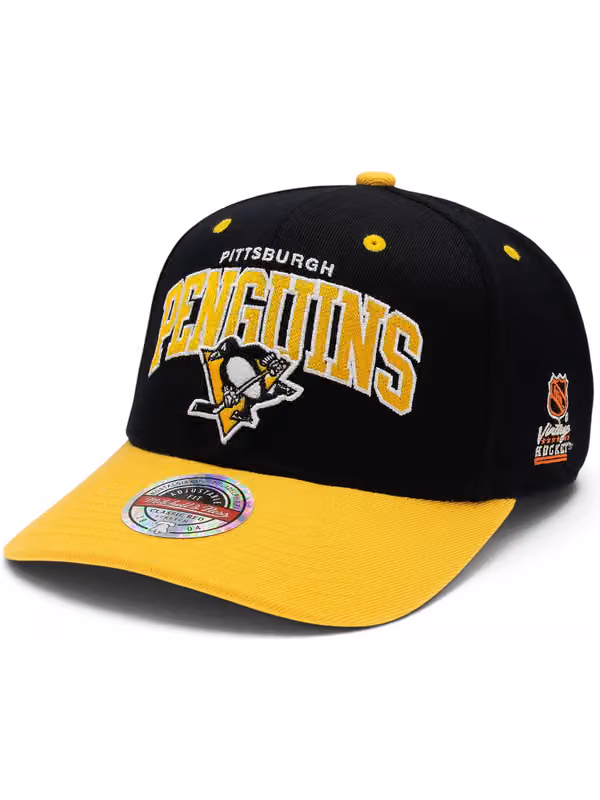 Pittsburgh Penguins Team Arch Classic Red Stretch-Snap NHL Cap Black product photo