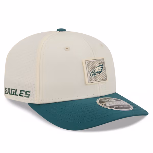 Philadelphia Eagles 2026 NFL Training Camp 9SEVENTY Stretch-Snap Cap Cream/Green product photo