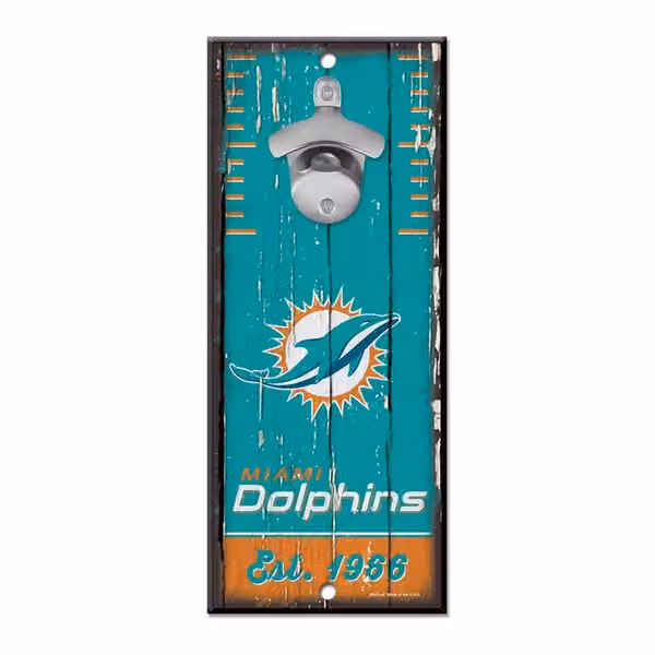 Miami Dolphins NFL Bottle Opener Sign view 1