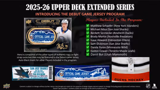 2025/26 Upper Deck Extended Series Hockey NHL Hobby Pack view 4