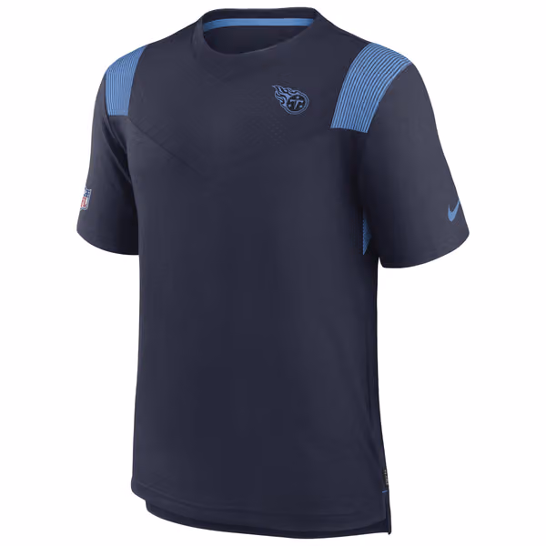 Tennessee Titans 2022 NFL Sideline Nike Performance Player Top Navy view 2