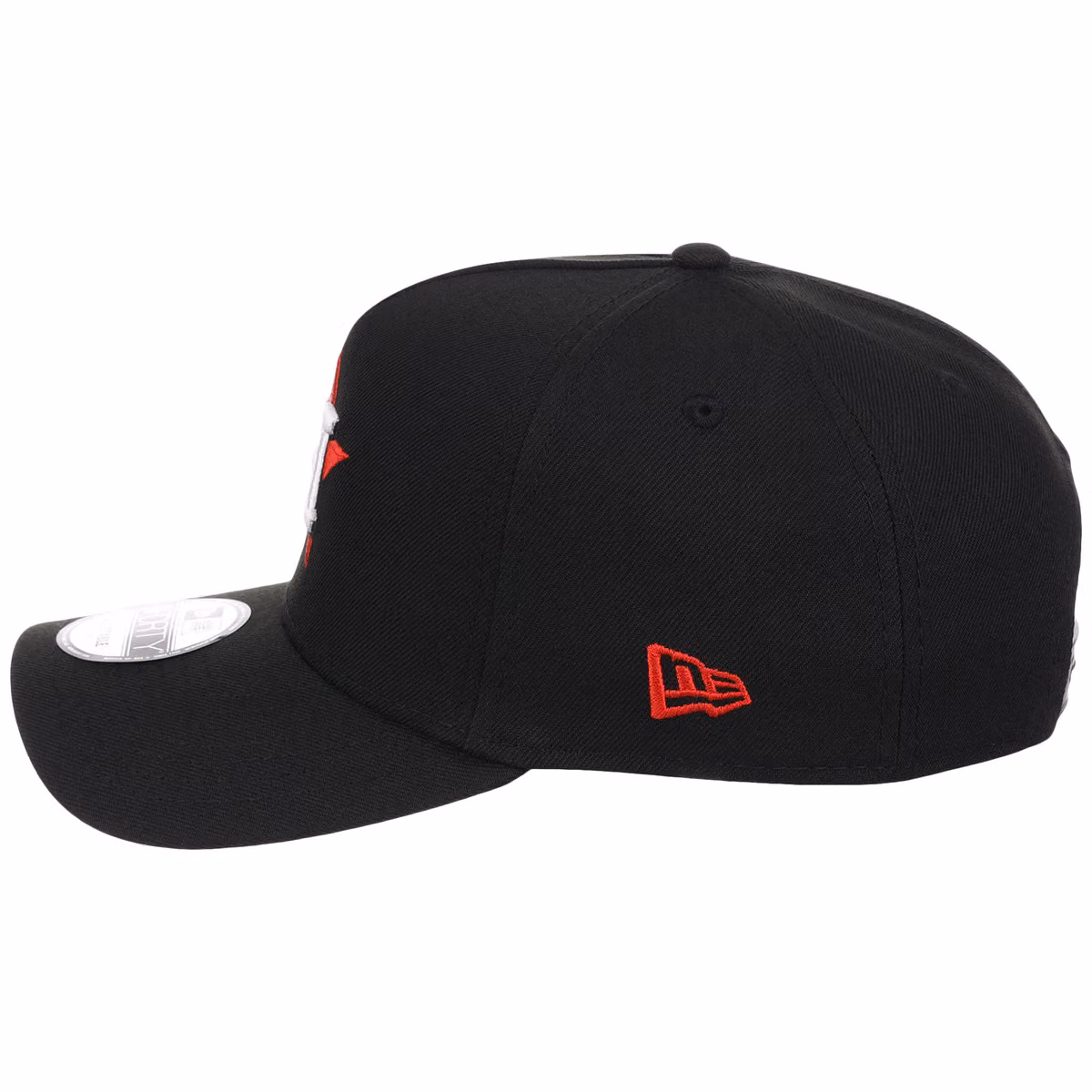 Houston Astros MLB Black x Red FASHION CORE New Era 9FORTY A-Frame detail view