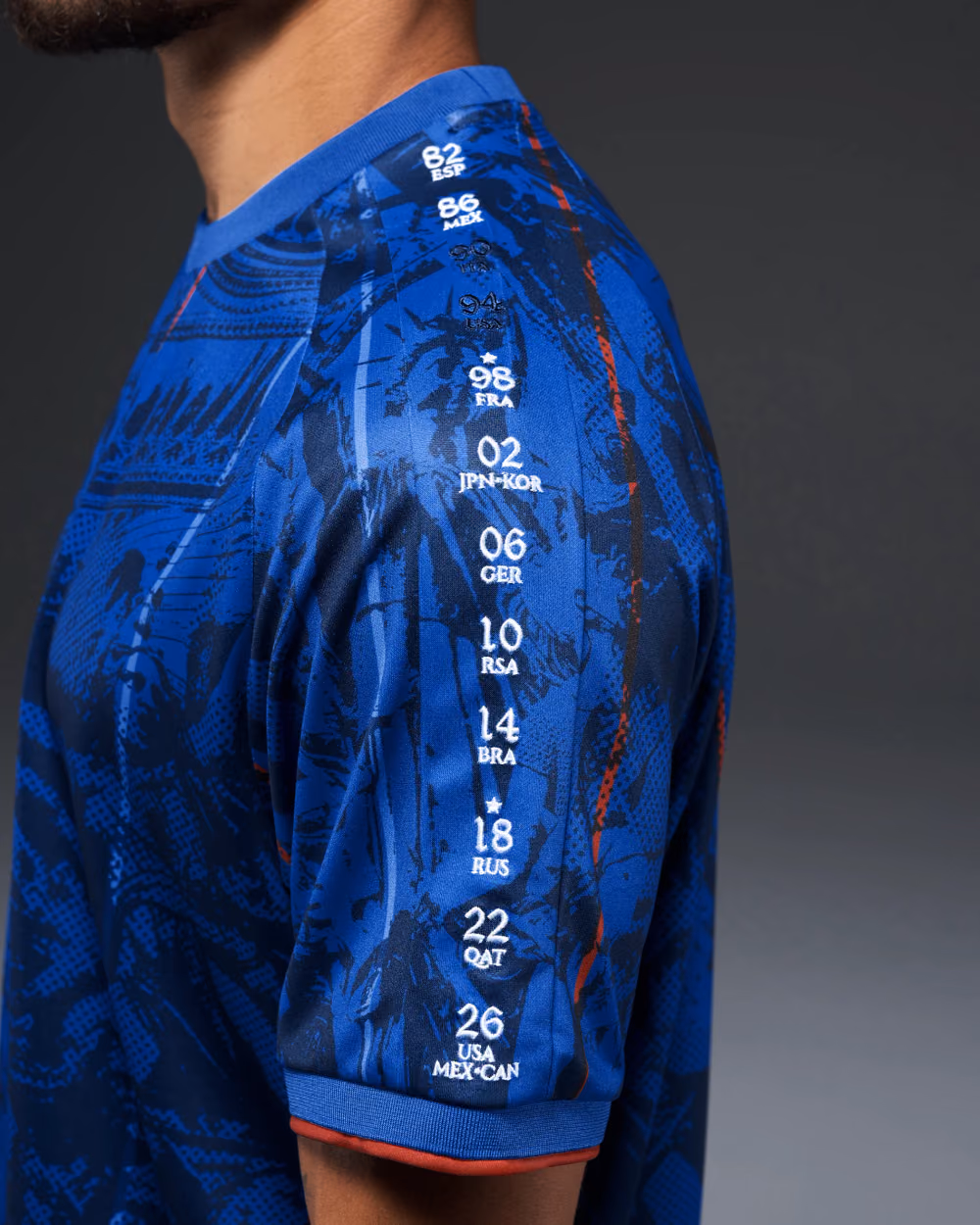 Jersevo Custom Personalized France Heritage Jersey (2026WC Edition) left sleeve detail