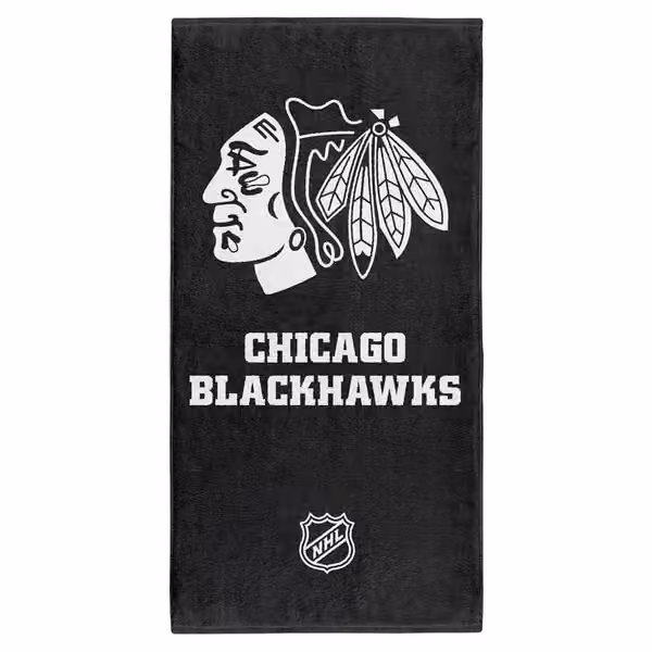 Chicago Blackhawks NHL Classic Bath Towel Black view 1