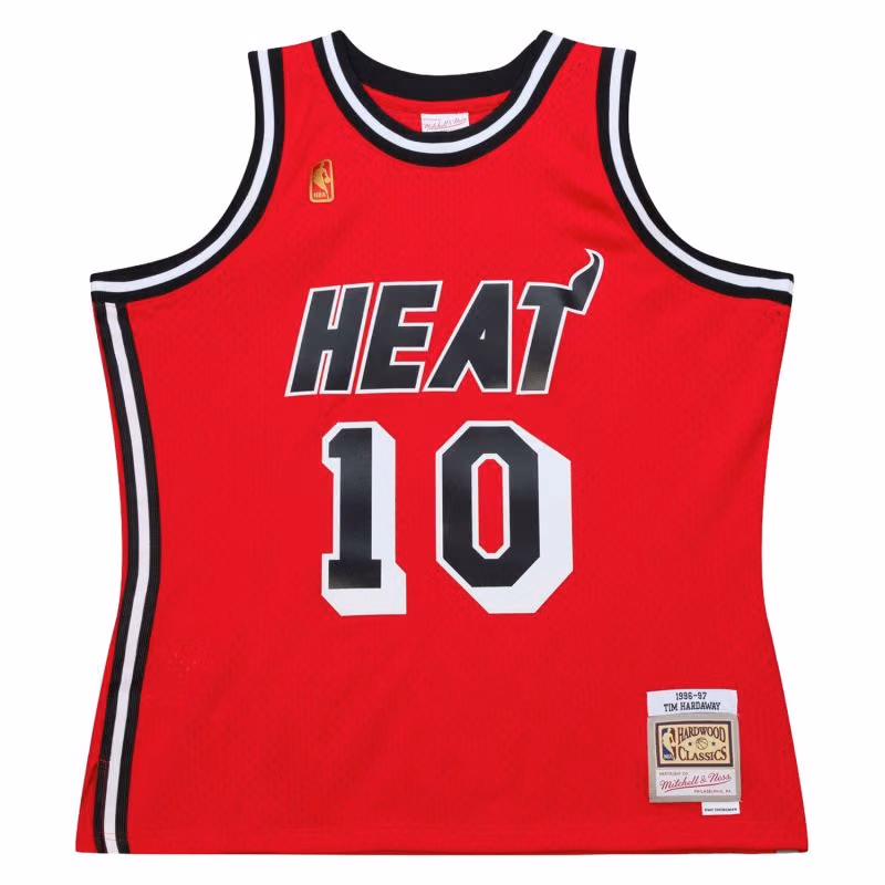 Tim Hardaway #10 Miami Heat 1996-97 Swingman NBA Jersey Red view 1