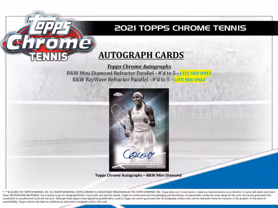 2021 Topps Chrome Tennis Lite Box view 5