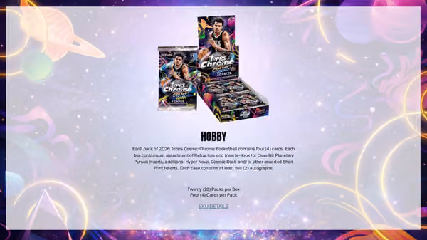 2025/26 Topps Cosmic Chrome NBA Basketball Hobby Box view 3