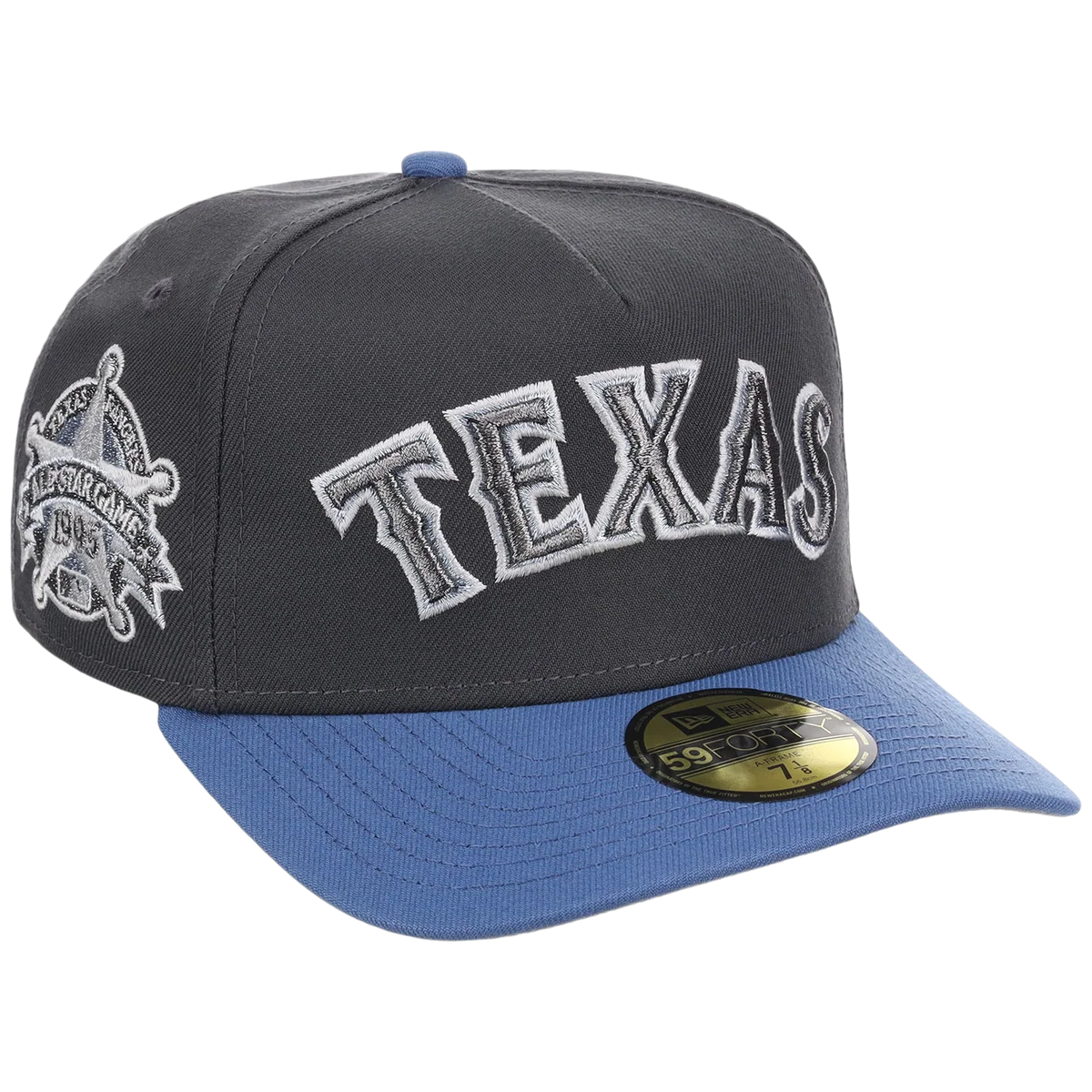 Texas Rangers MLB Indigo Steel New Era 59FORTY front view