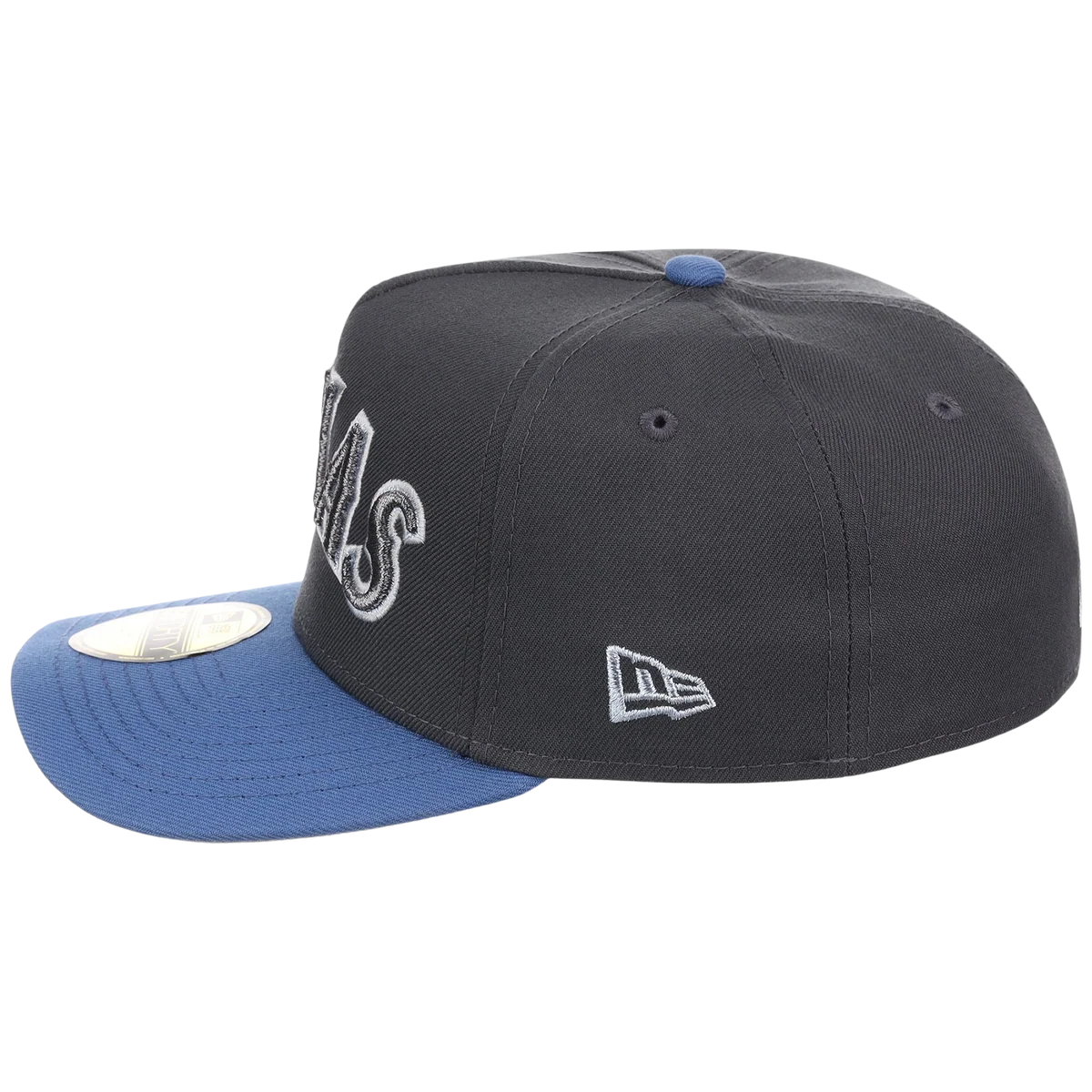 Texas Rangers MLB Indigo Steel New Era 59FORTY detail view