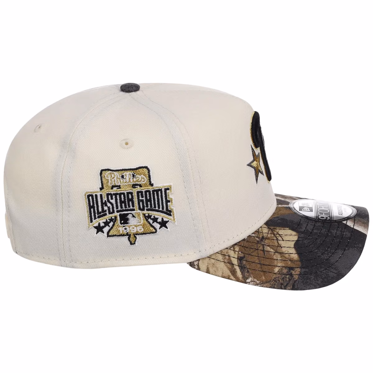 Philadelphia Phillies MLB Black Realtree Chrome New Era 9FORTY detail view
