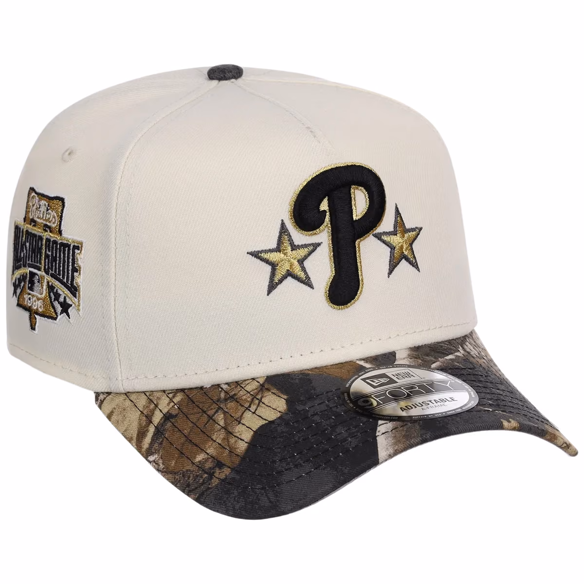 Philadelphia Phillies MLB Black Realtree Chrome New Era 9FORTY front view