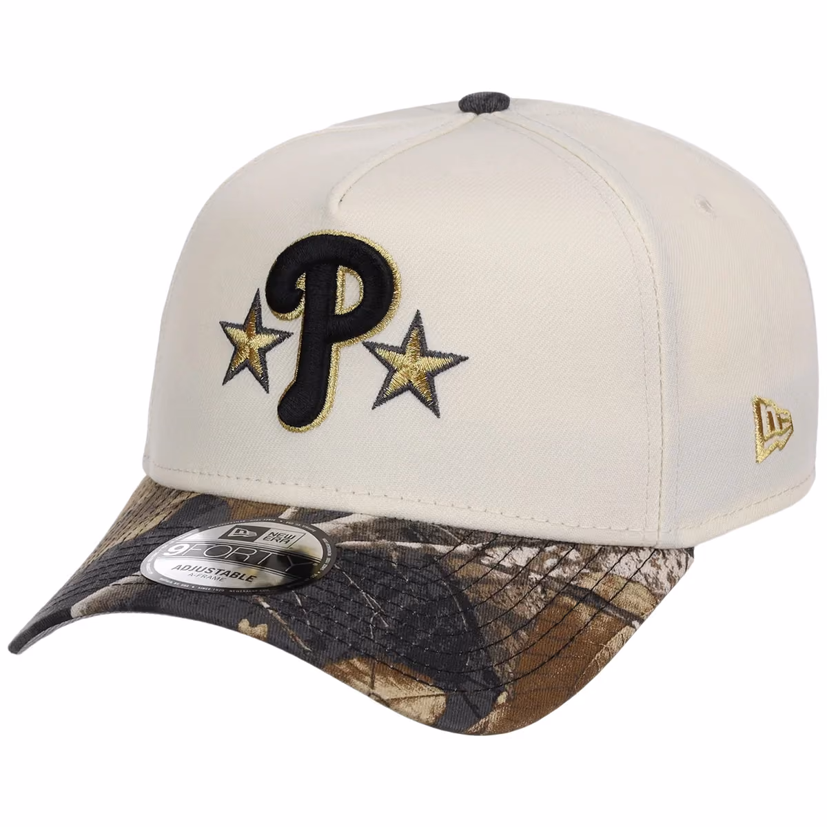 Philadelphia Phillies MLB Black Realtree Chrome New Era 9FORTY detail view