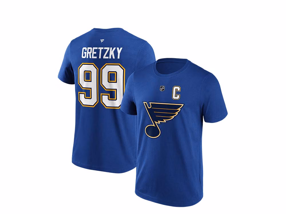 Fanatics St. Louis Blues Wayne Gretzky Name & Number T-Shirt front