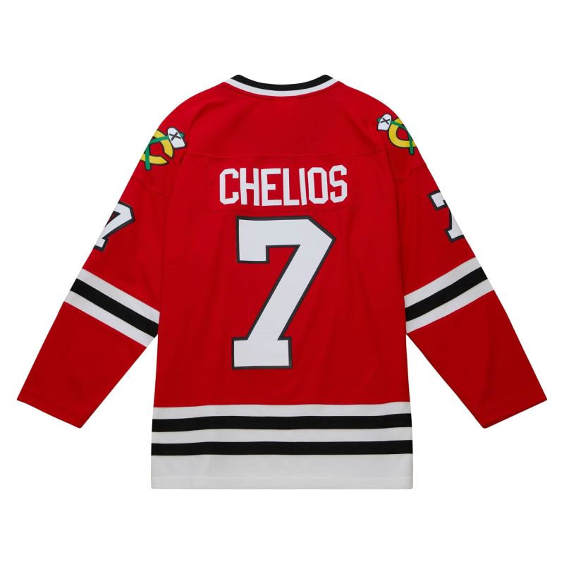 Chris Chelios #7 Chicago Blackhawks 1991-92 Mitchell & Ness NHL Jersey view 1