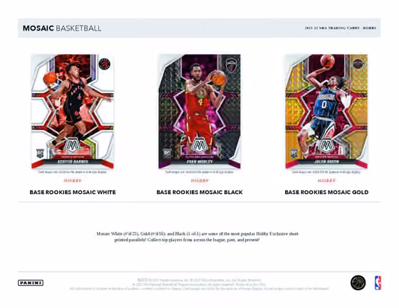 2021/22 Panini Mosaic Basketball NBA Hobby Box view 2
