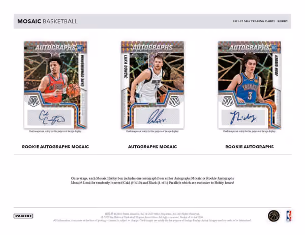 2021/22 Panini Mosaic Basketball NBA Hobby Box view 3
