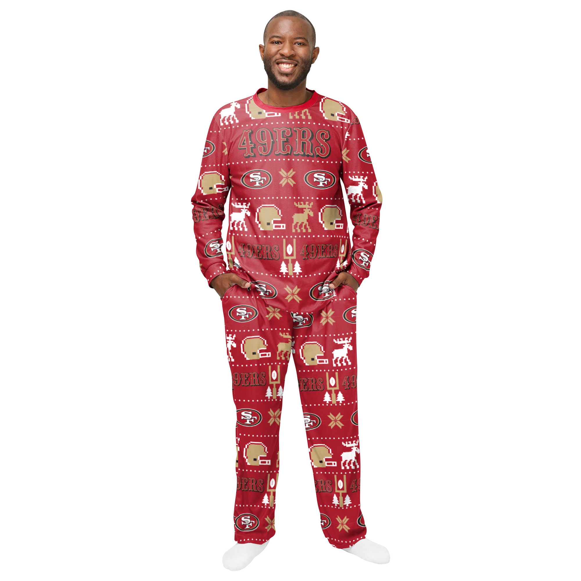 San Francisco 49ers NFL Holiday Pajamas Set (2-Piece) view 1