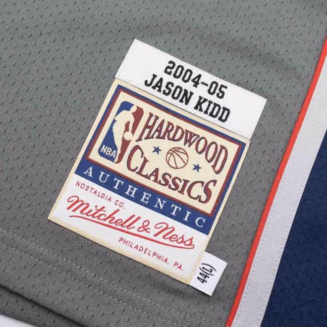 Jason Kidd #5 New Jersey Nets 2004-05 Mitchell & Ness Authentic NBA Jersey Grey view 3