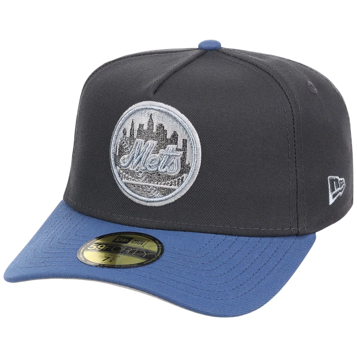 New York Mets MLB Indigo Steel New Era 59FORTY detail view