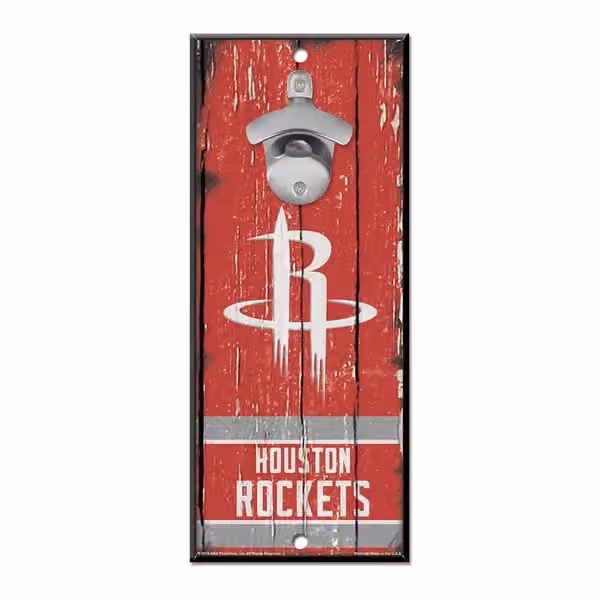 Houston Rockets NBA Bottle Opener Sign view 1