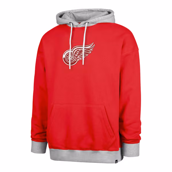 Detroit Red Wings Patch '47 Drop Shoulder NHL Hoodie Red view 1