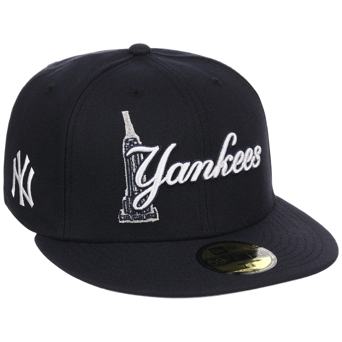 New York Yankees Empire Script New Era 59FIFTY front view