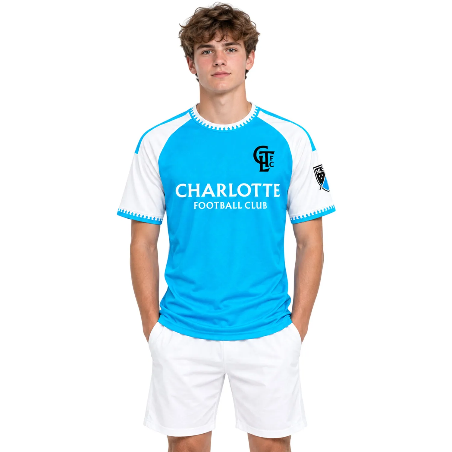 Youth Charlotte FC Blue Jersey Custom Player Dynamic Style